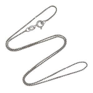 Vintage Italian Sterling Silver 925 Box Link Chain Necklace 16"